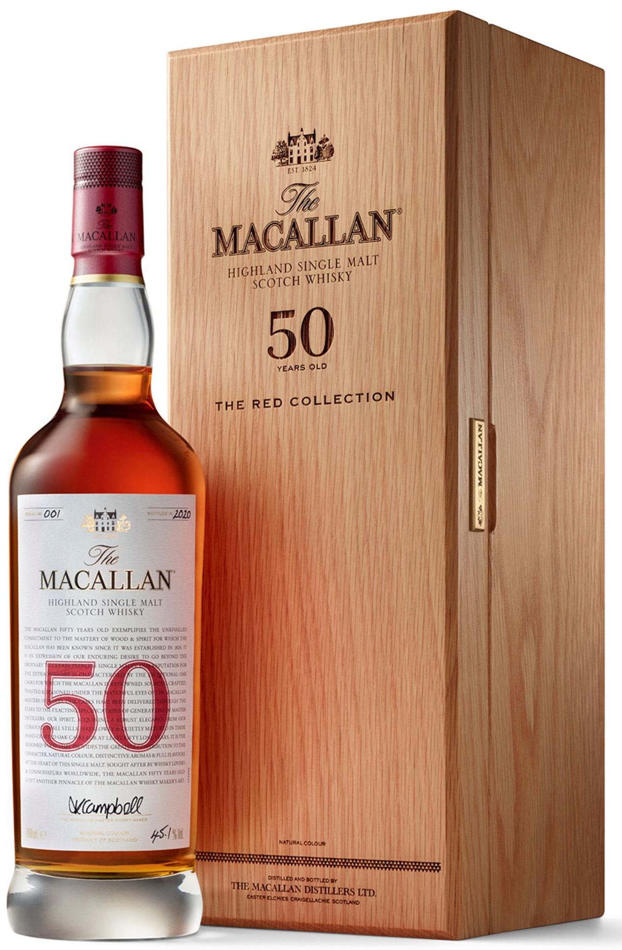 Виски Macallan Red Collection 50 Years Old, wooden box, 0.7 л ...