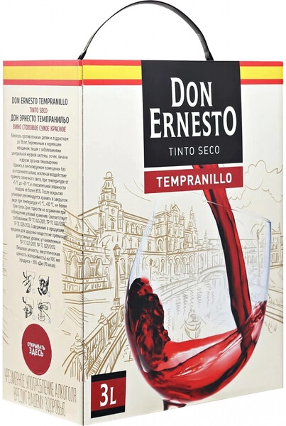Вино Don Ernesto Tempranillo, bag-in-box, 3 л