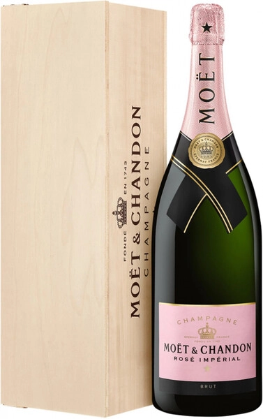 Шампанское Moet & Chandon, Brut Imperial Rose, wooden box, 3 л