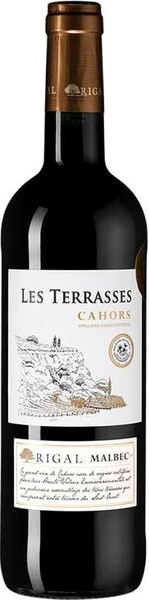 Вино Rigal, Les Terrasses Malbec, Cahors AOC, 2019