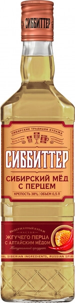 Ликер Сиббиттер Сибирский Специалитет, Сибирский мед с перцем, настойка горькая, 0.5 л