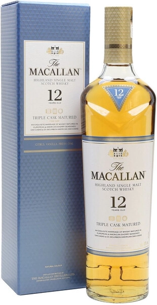 Виски Macallan, Triple Cask Matured 12 Years Old, gift box, 0.5 л