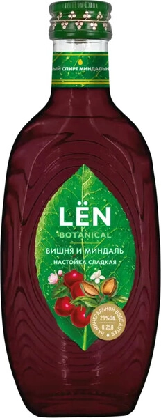 Ликер "Лён" Вишня и Миндаль, настойка сладкая, 250 мл