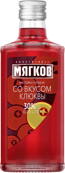 Ликер "Мягков" Клюква, настойка горькая, 250 мл