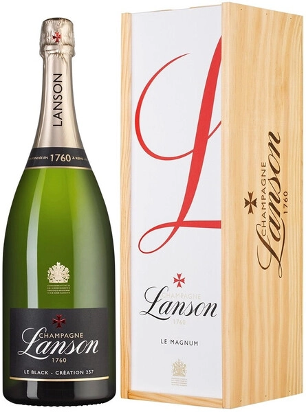 Шампанское Lanson, Le Black Creation 257 Brut, wooden box, 3 л
