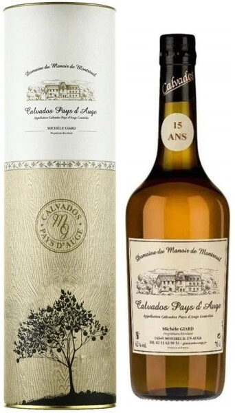 Кальвадос Domaine du Manoir de Montreuil Calvados Pays d'Auge 15 Ans AOC, gift tube, 0.7 л