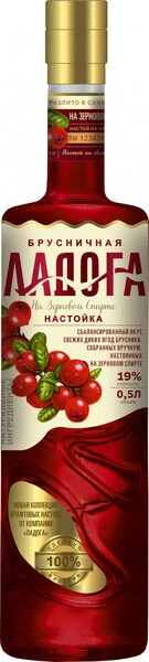 Ликер Ладога, Брусничная, настойка сладкая, 0.5 л