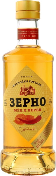 Ликер Зерно Мед и Перец, Настойка горькая, 0.5 л
