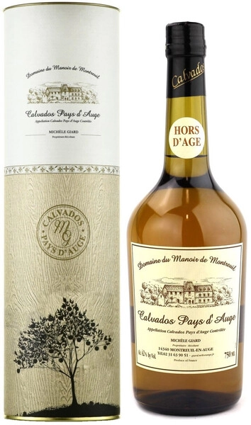 Кальвадос Domaine du Manoir de Montreuil Calvados Pays d'Auge Hors d'Age AOC, gift tube, 0.7 л