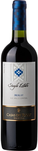 Вино Casas del Toqui, Single Estate Merlot, Central Valley DO, 2018