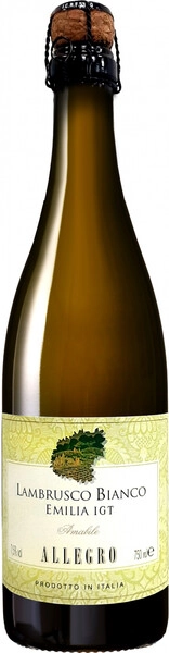Игристое вино Allegro Lambrusco dell'Emilia IGT Bianco Amabile Frizzante