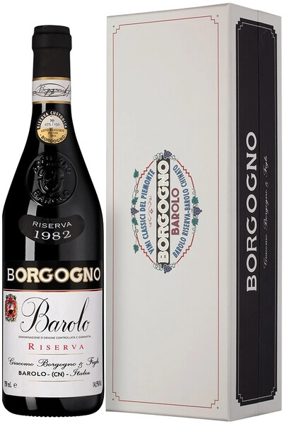 Вино Borgogno, Barolo Riserva DOCG, 1982, gift box