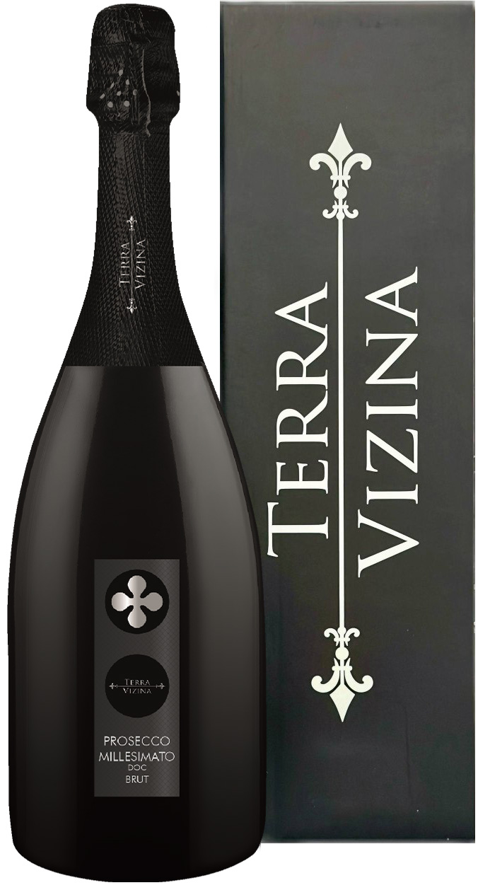 Игристое вино Terra Vizina Prosecco DOC Brut Millesimato, 2023, gift box  