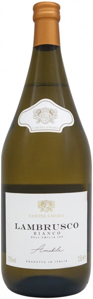 Игристое вино Cascina S. Maria Bianco Amabile, Lambrusco dell'Emilia IGT, 1.5 л