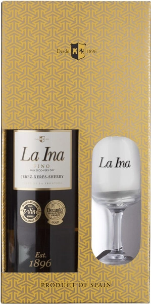 Херес Lustau, La Ina Fino Sherry, gift box with glass