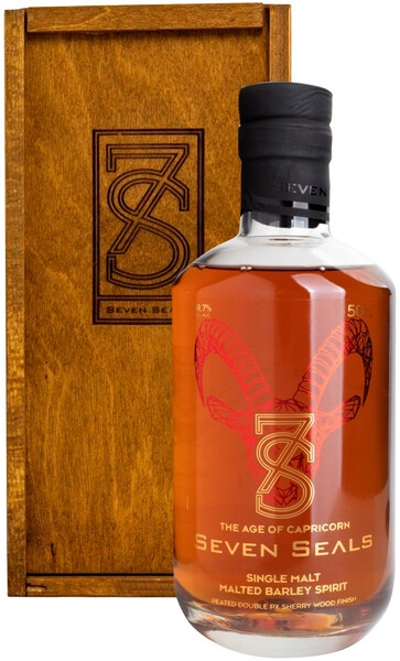 Виски Seven Seals Zodiac The Age of Capricorn Single Malt, wooden box, 0.5 л