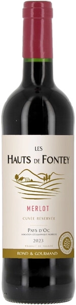 Вино Les Hauts de Fontey Cuvee Reservee Merlot, Pays d'Oc IGP, 2023