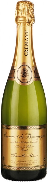 Игристое вино Famille Masse, Cremant de Bourgogne AOC Blanc de Blancs Brut