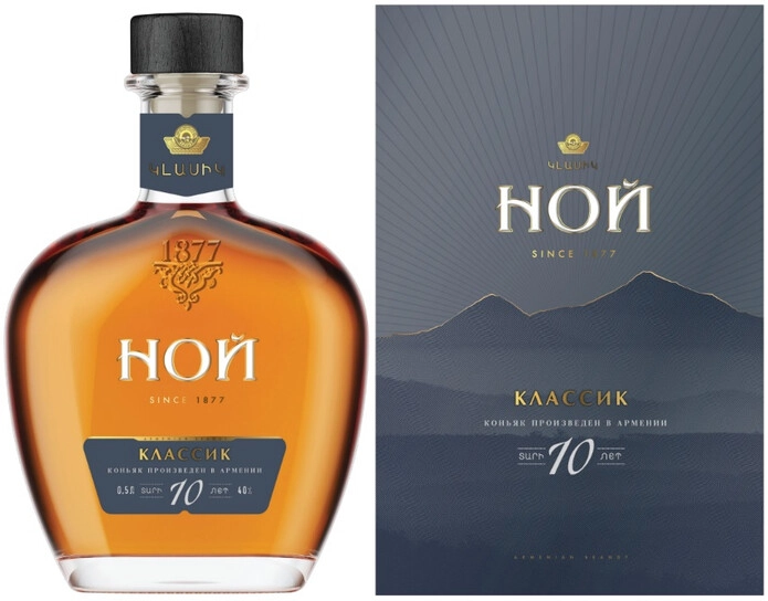 Коньяк Ной Классик 10-летний, в подарочной коробке, 0.5 л