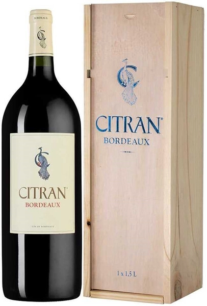 Вино Le Bordeaux de Citran Rouge, Bordeaux AOC, 2020, wooden box, 1.5 л