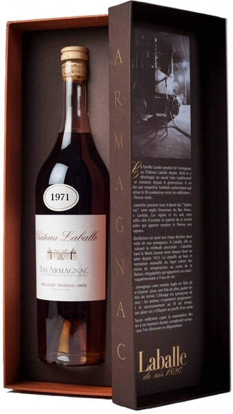 Арманьяк Chateau Laballe, Vintage, Bas Armagnac AOC, 1971, gift box, 0.7 л