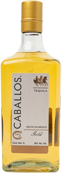Текила 3 Caballos Gold, 1 л