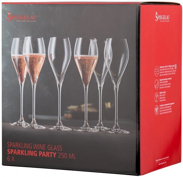 Бокалы Spiegelau, Sparkling Party Sparkling Wine, Set of 6 pcs, 250 мл