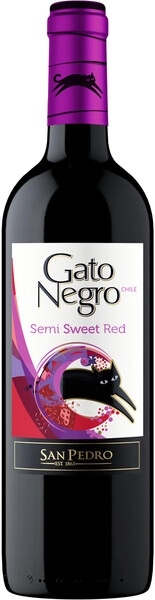 Вино San Pedro, Gato Negro Semi-Sweet Red, 2022