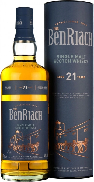 Виски "Benriach" 21 Years Old, in tube, 0.7 л