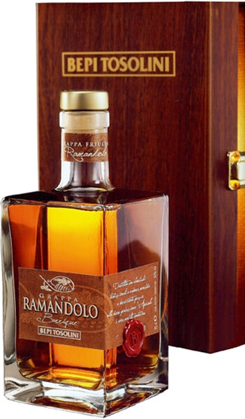 Граппа Bepi Tosolini, Ramandolo Barrique, Decanter & wooden box, 0.7 л