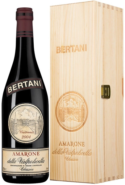 Вино Bertani, Amarone della Valpolicella Classico DOC, 2004, wooden box