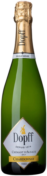 Игристое вино Dopff au Moulin, Chardonnay Brut, Cremant d'Alsace AOC, 2017