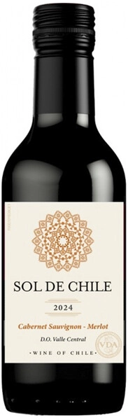 Вино "Sol de Chile" Cabernet Sauvignon-Merlot, Valle Central DO, 2024, 187 мл
