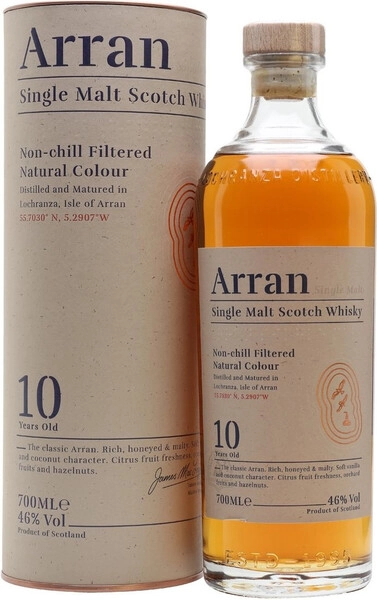 Виски Arran 10 years, in tube, 0.7 л