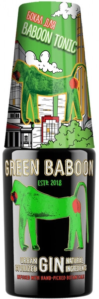 Джин "Green Baboon", with glass, 0.7 л