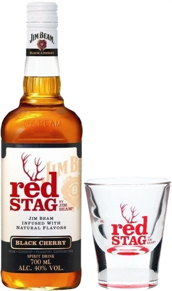 Виски Red Stag Black Cherry with plastic glass, 0.7 л