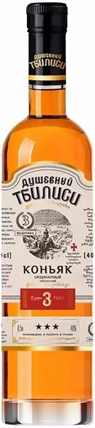 Коньяк Душевный Тбилиси 3-летний, 0.5 л