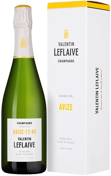 Шампанское Valentin Leflaive, Avize Extra Brut Blanc de Blancs, Champagne AOC, 2017, gift box