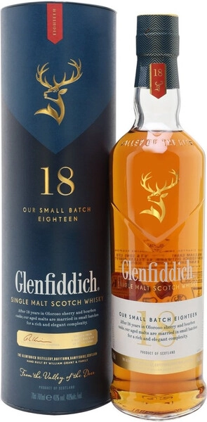 Виски Glenfiddich 18 Years Old, in tube, 0.7 л