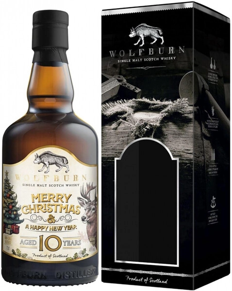 Виски Wolfburn 10 Years Old, Edition Merry Christmas, gift box, 0.7 л