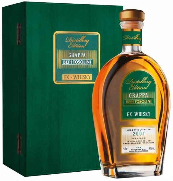 Граппа Bepi Tosolini, Ex-Whisky Barrique, wooden box, 0.7 л