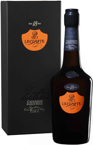 Кальвадос Lecompte, Pays d'Auge, 18 years, in gift box, 0.7 л