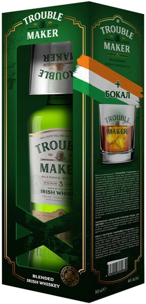 Виски "Trouble Maker", gift box with glass, 0.7 л