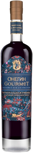 Ликер Онегин, Гурмэ Черноплодная Рябина, Кедровый Орех и Бузина, настойка сладкая, 0.5 л