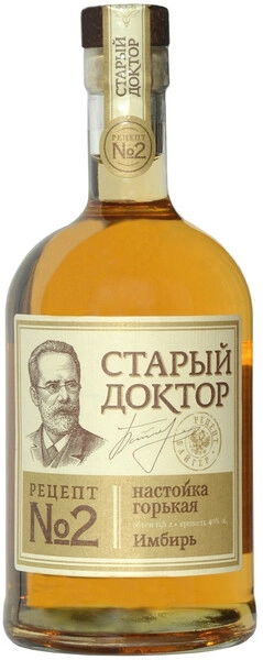 Ликер Старый Доктор Рецепт №2 Имбирь, Настойка горькая, 0.5 л