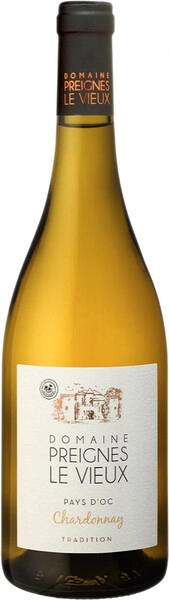 Вино Domaine Preignes le Vieux, Chardonnay Tradition, Pays d'Oc IGP, 2023