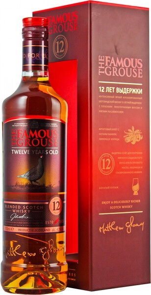 Виски The Famous Grouse Blended Whisky aged 12 years, gift box, 0.7 л