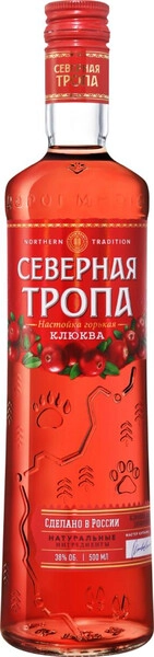 Ликер КВКЗ, Северная Тропа Клюква, настойка горькая, 0.5 л
