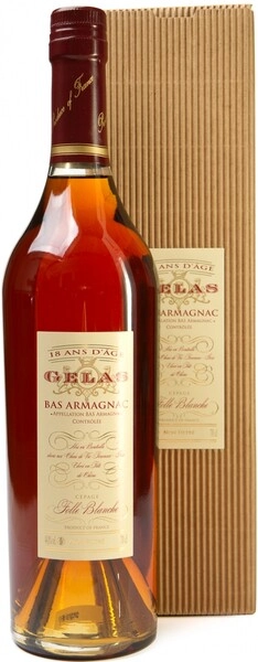 Арманьяк Gelas, Bas Armagnac Monocepage Folle Blanche, 18 ans, gift box, 0.7 л