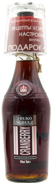 Ликер Fruko Schulz, Cranberry, with glass, 0.7 л